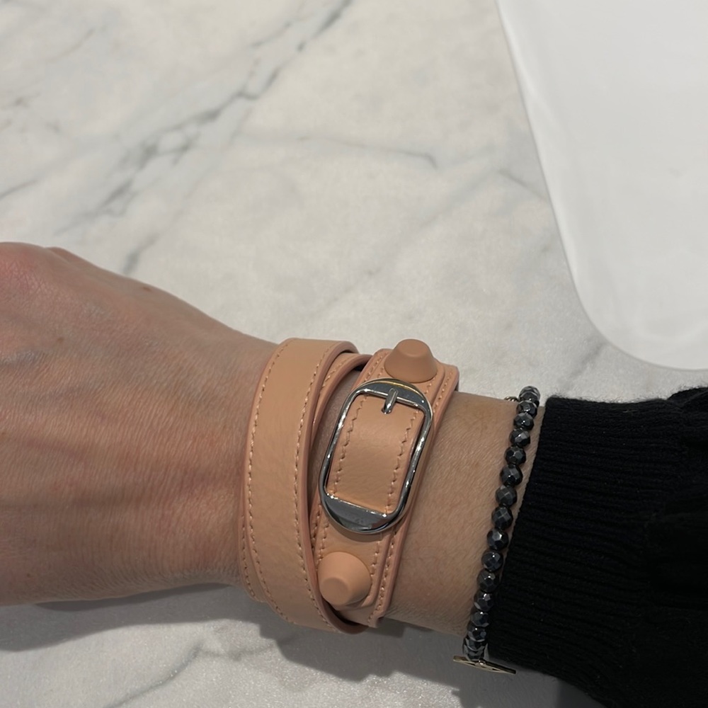 Gorgeous Balenciaga triple wrap bracelet in blush